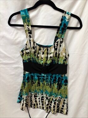 Byer California Teal, Green & Black Patterned Camisole